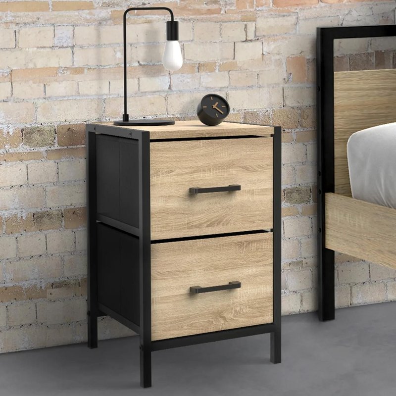 Lot De 2 Tables De Chevet Utah 2 Tiroirs