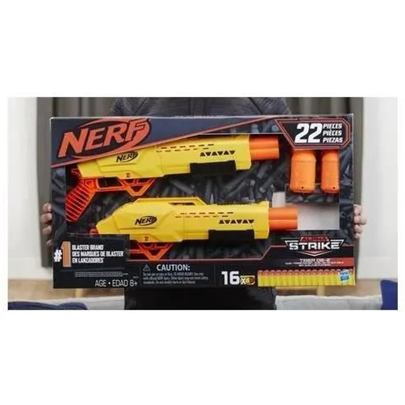 Hasbro Nerf Alphastrike - Tiger Db2 - 2 Pistolet A Double Canon + 16 Fléchettes