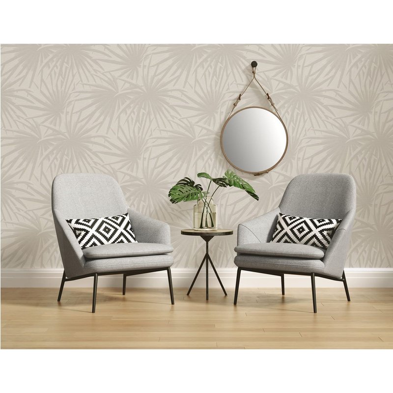 Papier peint nature Profhome 393381-GU papier peint intissé texturé avec des ornements floraux mat crème gris-clair 5,33 m2