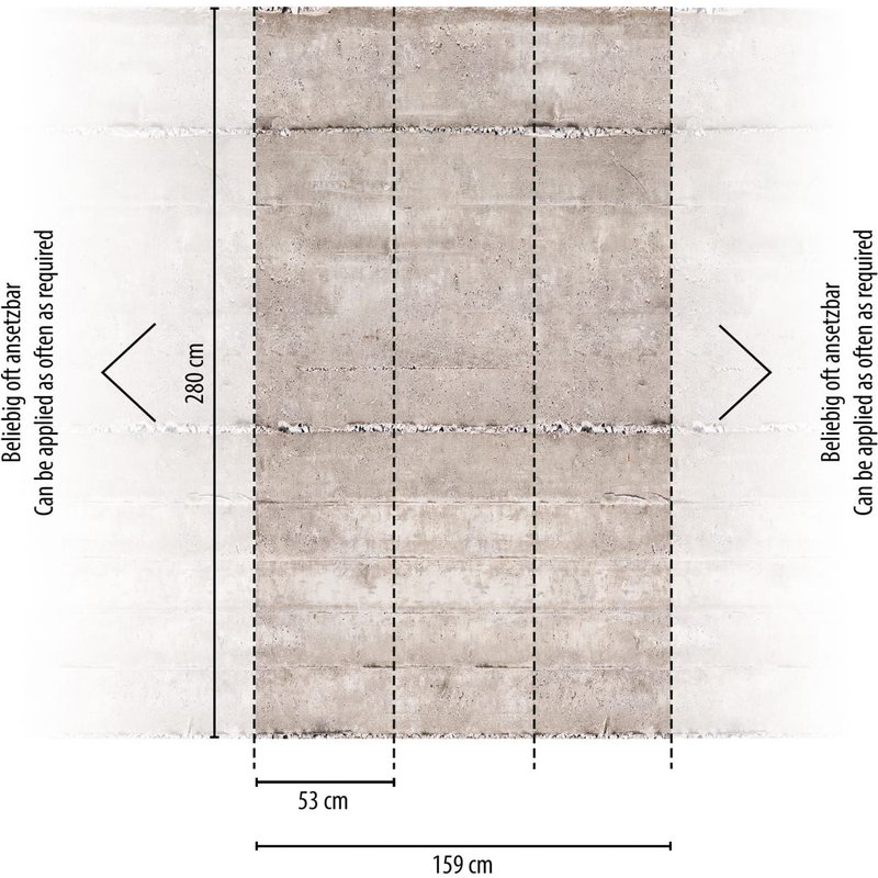 Papier peint photo Profhome 392521-GU papier peint intissé gaufré à chaud lisse à l'aspect béton mat gris blanc-crème 1,59 m x 2,8 m