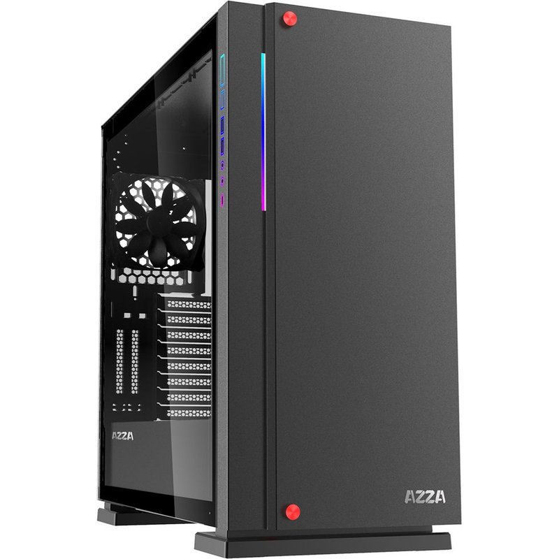 Boitier Moyen Tour ATX Azza Zircon RGB avec panneau vitré (Noir)