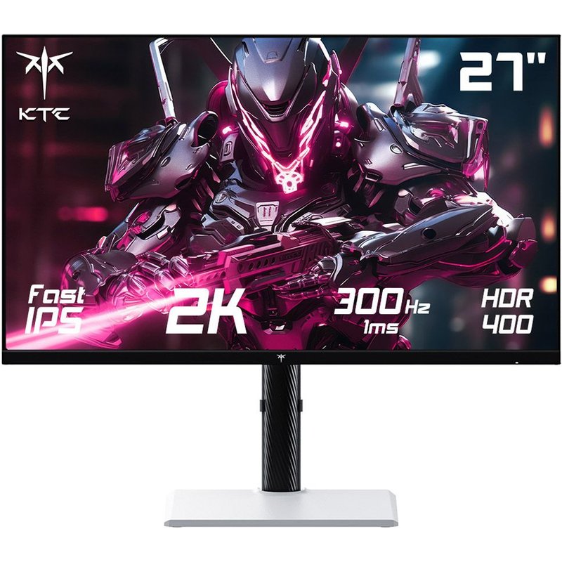 KTC H27E6 - 27" - Moniteur de jeu, écran IPS rapide QHD 2560 x 1440, taux de rafraîchissement de 300 Hz, HDR 400, temps de réponse de 1 ms, FreeSync et G-Sync, 144 % sRGB, montable VESA