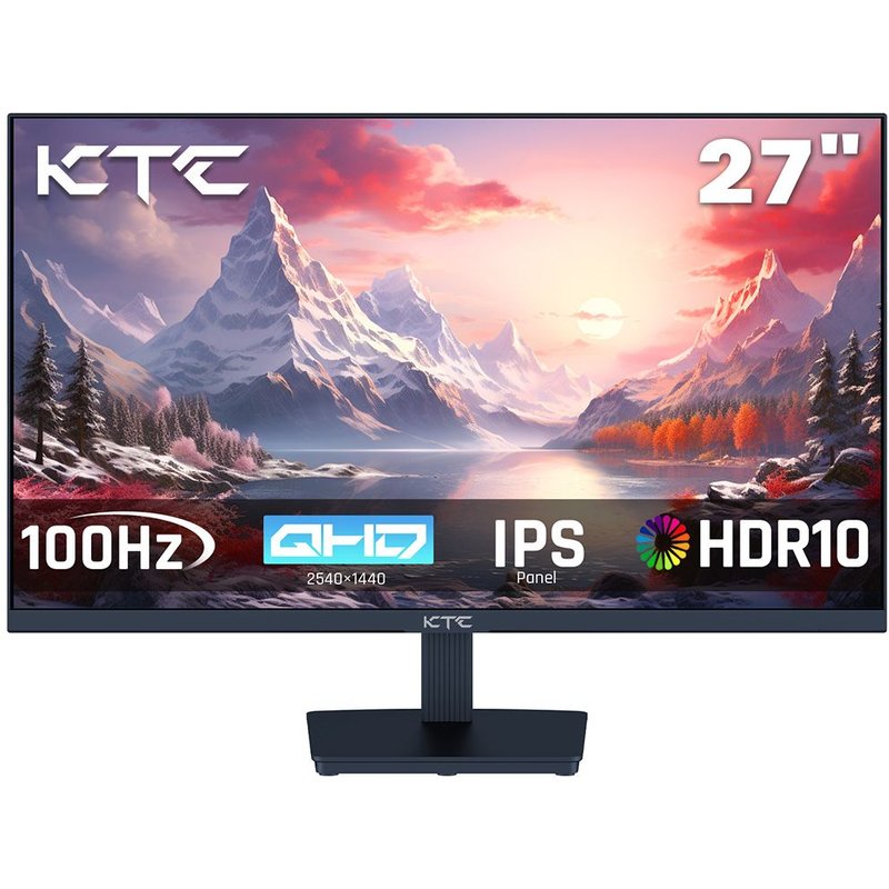 KTC H27T27 - 27" - Moniteur de jeu , écran IPS QHD 2560 x 1440, taux de rafraîchissement de 100 Hz, HDR10, temps de réponse de 1 ms, Adaptive-Sync, faible lumière bleue et sans scintillement