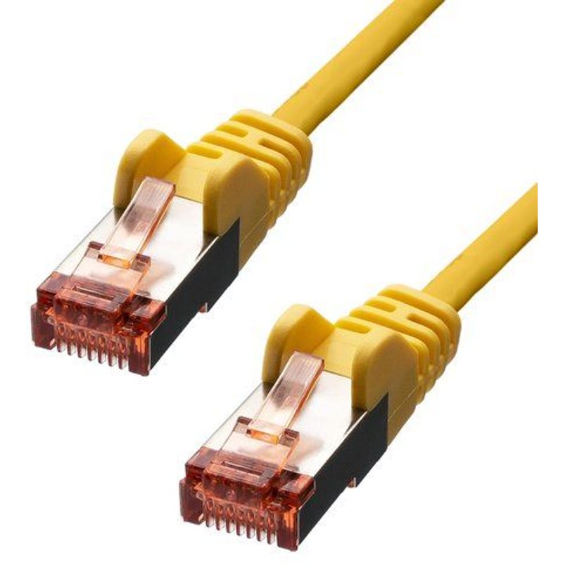 ProXtend - Cordon de raccordement - RJ-45 (M) pour RJ-45 (M) - 10 m - 5.8 mm - paire torsadée écrantée (F/UTP) - CAT 6 - IEEE 802.3af - moulé, sans crochet - jaune