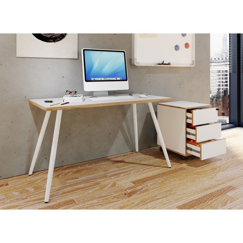 Vcm Bureau Table D'ordinateur Table De Bureau Skandanivic Retro Look Salia 138x50 Cm Bureau Table D'ordinateur Table De Bureau Skandanivic Retro Look Salia 138x50 Cm