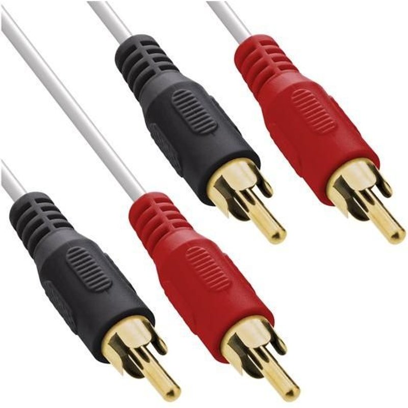 InLine - Câble audio - RCA x 2 mâle pour RCA x 2 mâle - 10 m - blanc