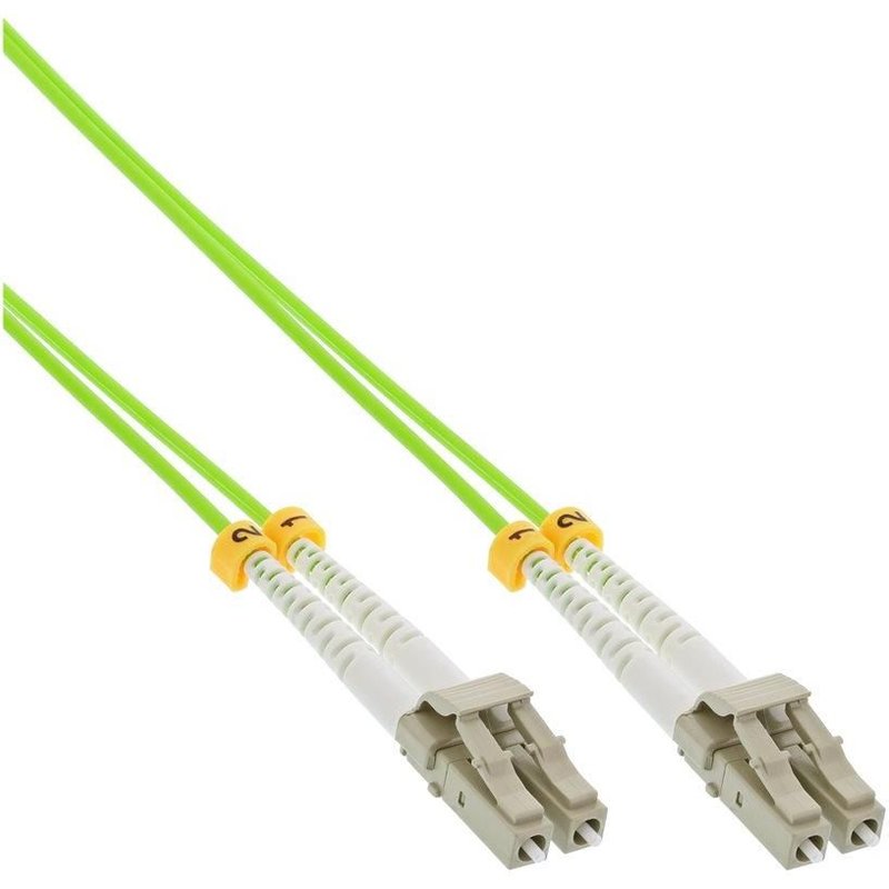 InLine - Cordon de raccordement - LC multi-mode (M) pour LC multi-mode (M) - 7.5 m - fibre optique - duplex - 50 / 125 microns - OM5 - sans halogène - vert