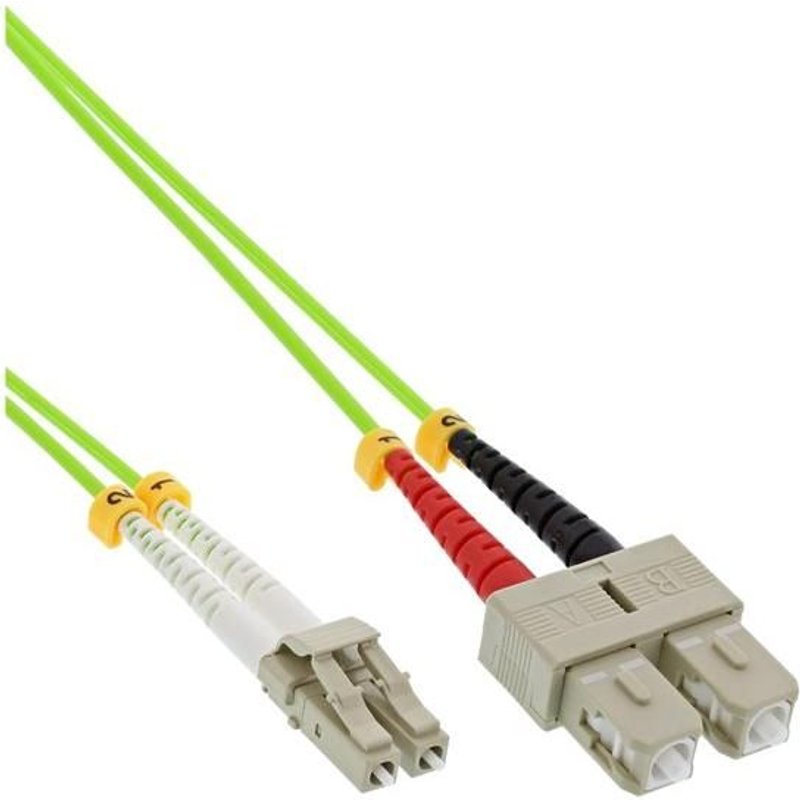 InLine - Cordon de raccordement - LC multi-mode (M) pour SC multi-mode (M) - 10 m - fibre optique - duplex - 50 / 125 microns - OM5 - sans halogène - vert