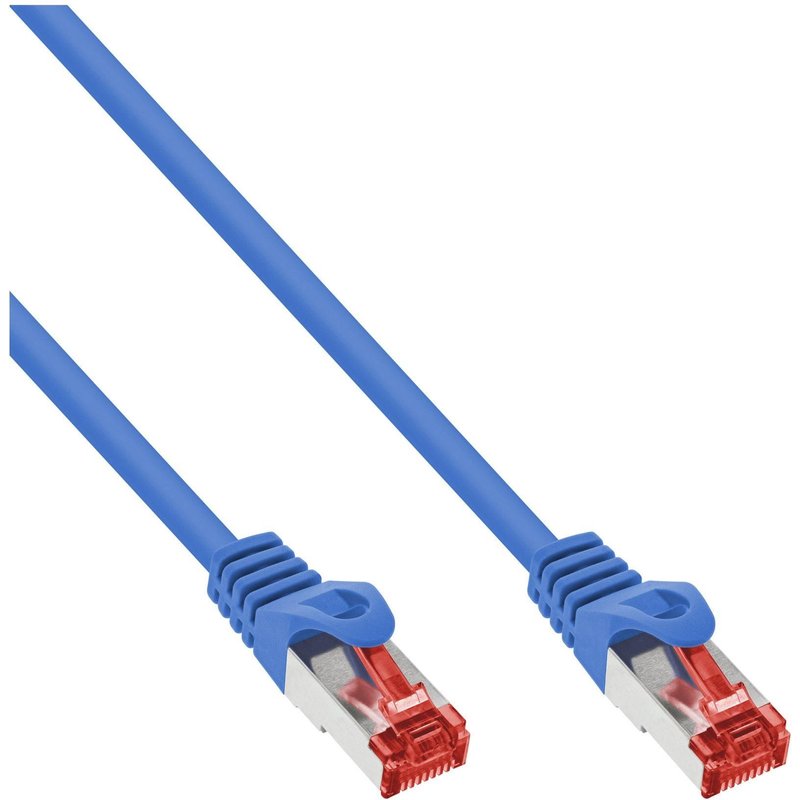 InLine - Cordon de raccordement - RJ-45 (M) pour RJ-45 (M) - 15 m - Paire torsadée blindée (SSTP) - CAT 6 - moulé - bleu