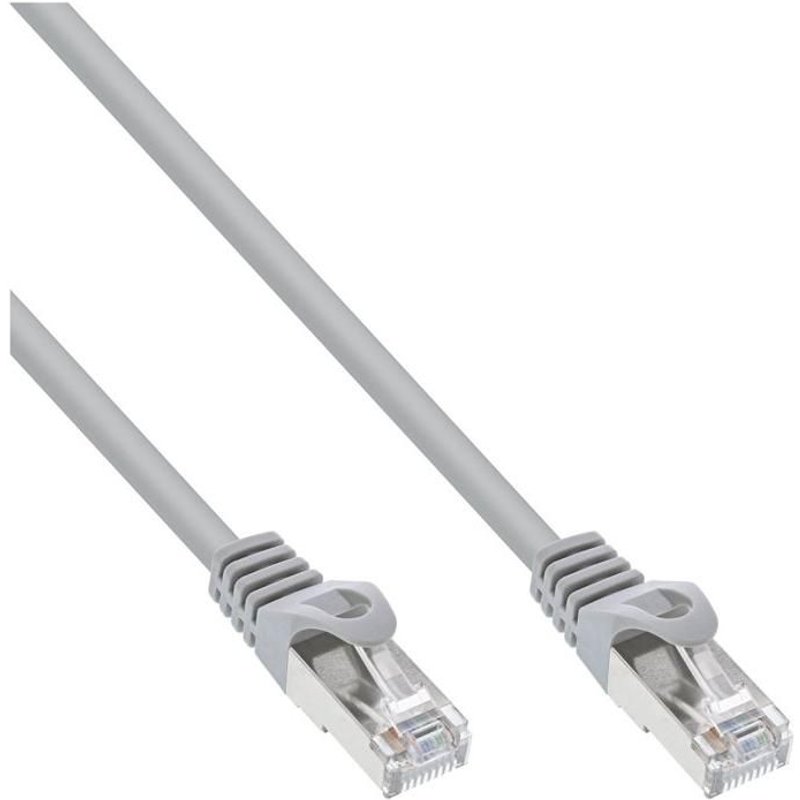 InLine - Cordon de raccordement - RJ-45 (M) pour RJ-45 (M) - 25 cm - SFTP - CAT 5e - moulé - gris