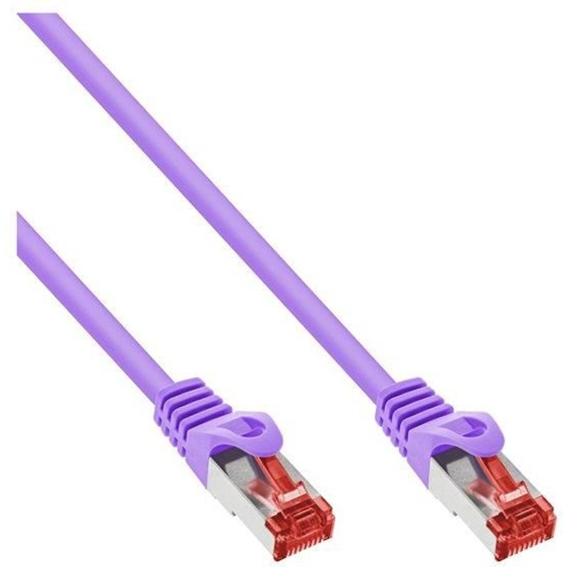InLine - Cordon de raccordement - RJ-45 (M) pour RJ-45 (M) - 10 m - Paire torsadée blindée (SSTP) - CAT 6 - moulé - violet