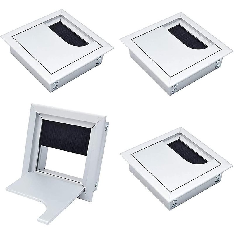 4pcs Ordinateur Bureau Grommet Bureau Carré Grommet Câble En Aluminium Trou Couvercle