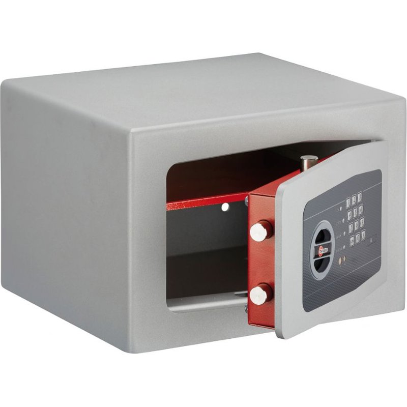 Coffre-fort Ă code modifiable Rambures - THIRARD - 4 pĂȘnes - Acier gris - 35x20x98 cm