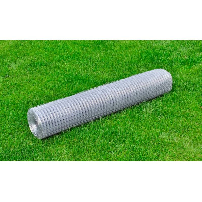 vidaXL Grillage pour volière acier galvanisé 25x1 m argenté