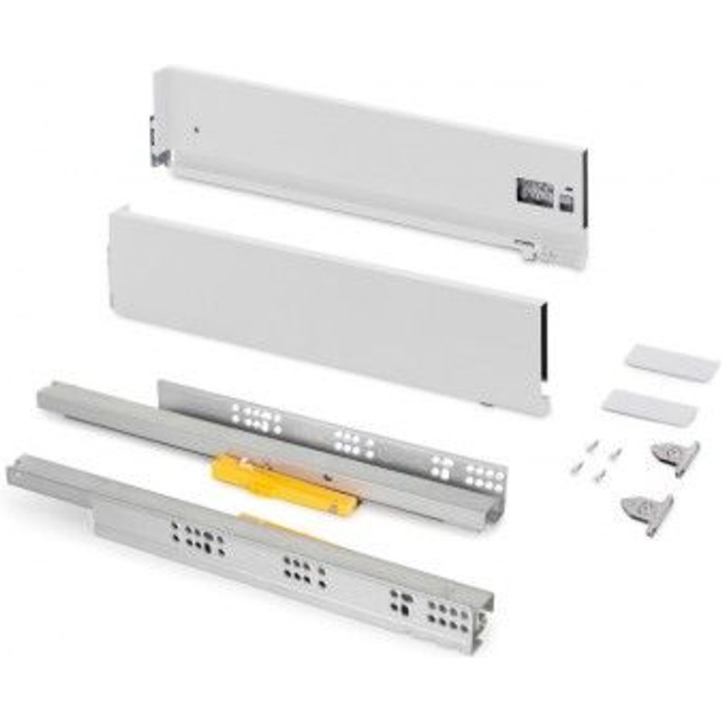 Tiroir Vertex 3D avec Push Syncro - kit partiel - h. 131 mm p. 400 mm - blanc - Acier EMUCA