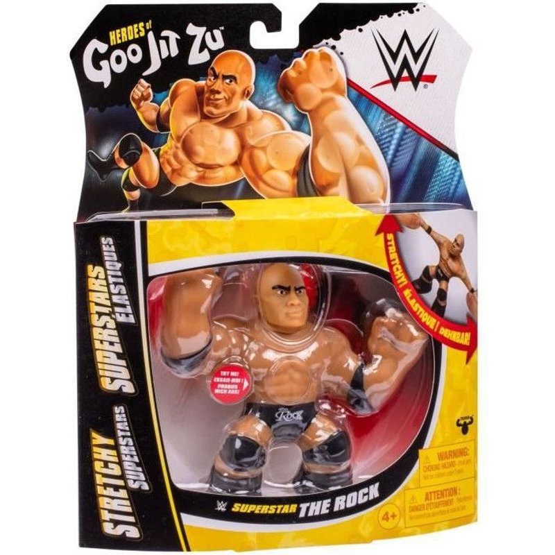Figurine Extensible - Goo Jit Zu Wwe - The Rock - 11 Cm - Texture ¿Lastique - Extensible 3x