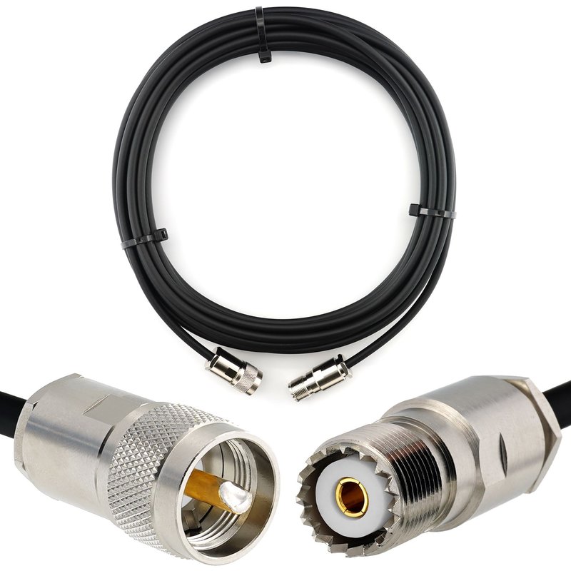 PL259 vers SO239 15m UHF Câble coaxial - câble d'extension HF240 (LMR 240 équivalent) etanche - rallonge pour HAM cable antenne CB Radio Analyseur Tosmetre Marine RF VHF Cibi SDR Radio Amateur