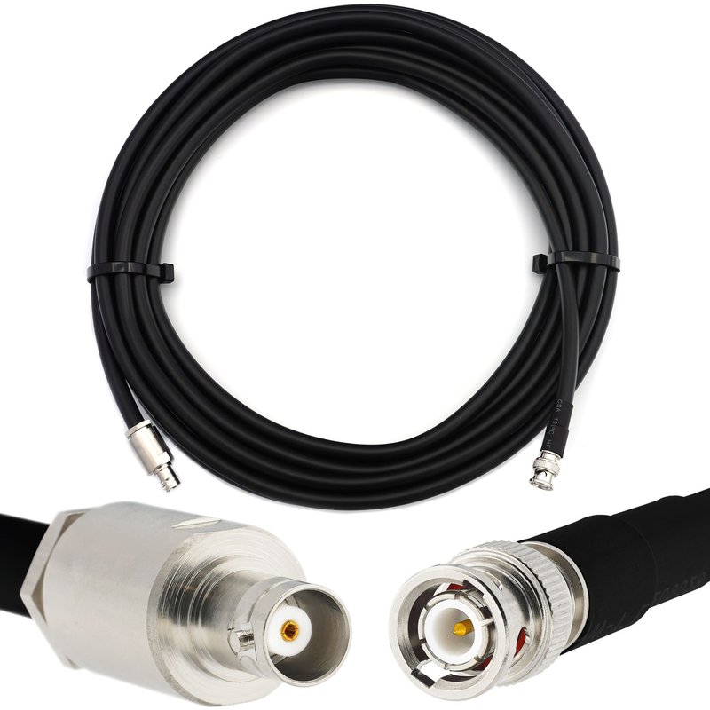 10m BNC mâle à BNC femelle UHF Câble coaxial RG214 Extension coaxiale BNC male femelle 50 Ohm - pour HAM, radio CB, Antenne, Compteur SWR, Radio Amateur, VHF