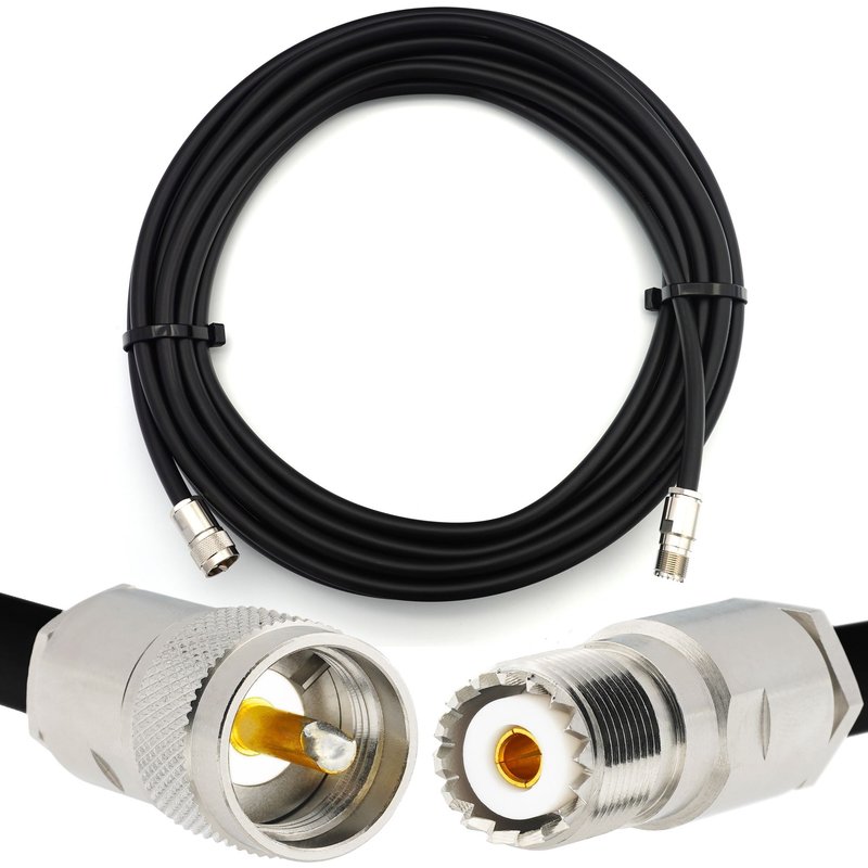 40m PL259 à SO239 UHF Câble coaxial CB RG214 Extension coaxiale UHF mâle à femelle 50 Ohm - pour HAM, radio CB, Antenne, Compteur SWR, Radio Amateur, VHF