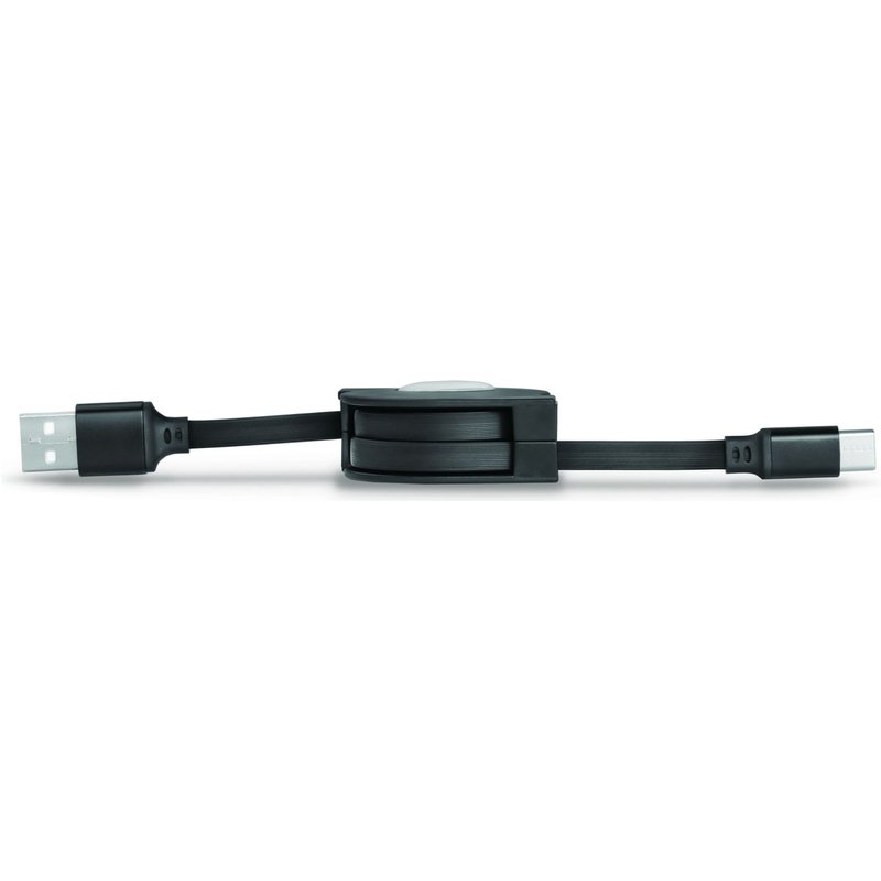 Câble Rétractable Tiemme Twister Usb Type A - C M/m 18w 1m (noir)