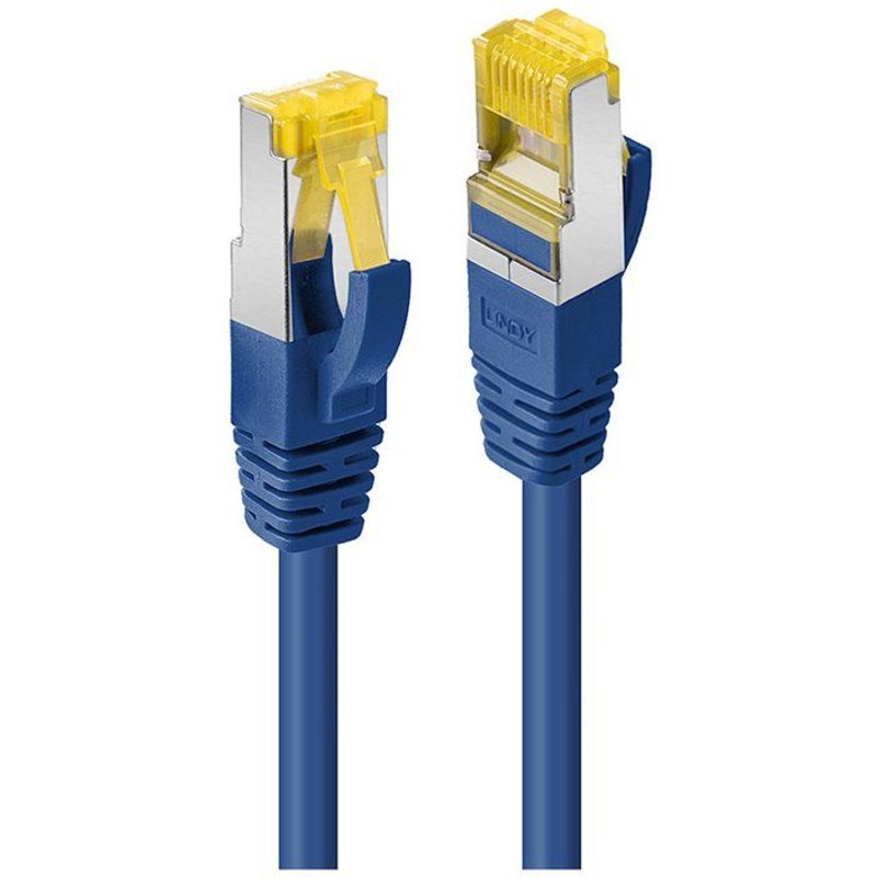 Lindy - Cordon de raccordement - RJ-45 (M) pour RJ-45 (M) - 1 m - SFTP, PiMF - CAT 7 (câble)/CAT 6a (connecteurs) - sans halogène, sans crochet - bleu