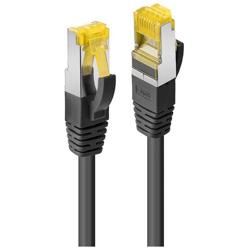 Lindy - Cordon de raccordement - RJ-45 (M) pour RJ-45 (M) - 50 cm - SFTP, PiMF - CAT 7 (câble)/CAT 6a (connecteurs) - sans halogène, sans crochet - noir