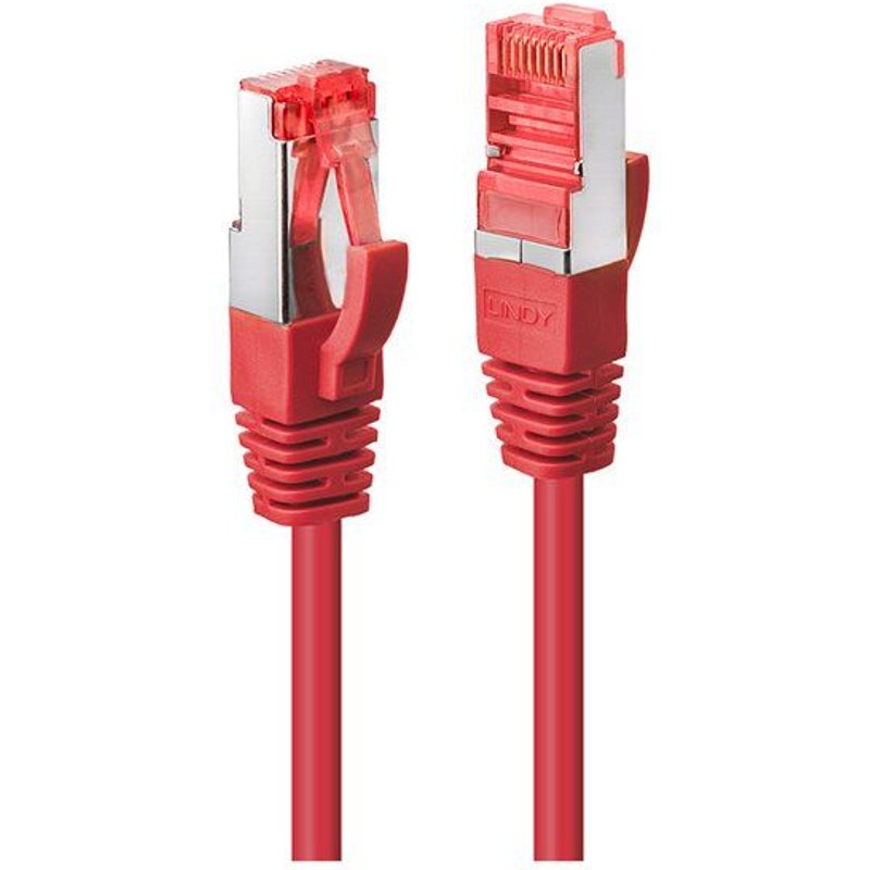 Lindy - Cordon de raccordement - RJ-45 (M) pour RJ-45 (M) - 2 m - SFTP, PiMF - CAT 6 - sans crochet - rouge