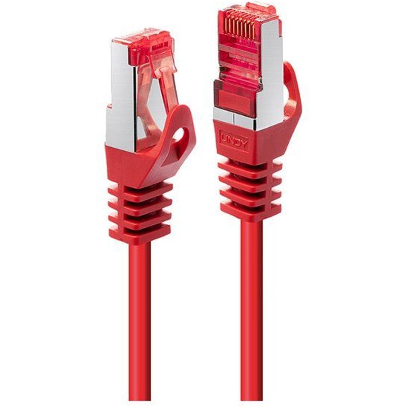 Lindy Basic - Cordon de raccordement - RJ-45 (M) pour RJ-45 (M) - 1 m - SFTP, PiMF - CAT 6 - moulé, sans crochet, bloqué - rouge