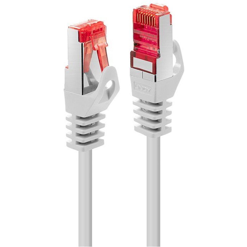 Lindy Basic - Cordon de raccordement - RJ-45 (M) pour RJ-45 (M) - 50 cm - SFTP, PiMF - CAT 6 - moulé, sans crochet, bloqué - blanc