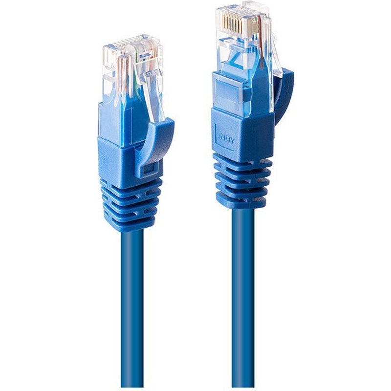Lindy - Cordon de raccordement - RJ-45 (M) pour RJ-45 (M) - 1 m - UTP - CAT 6 - moulé, sans crochet, bloqué - bleu