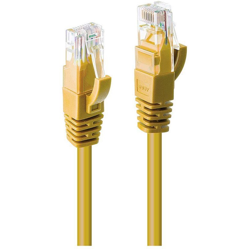 Lindy - Cordon de raccordement - RJ-45 (M) pour RJ-45 (M) - 5 m - UTP - CAT 6 - moulé, sans crochet, bloqué - jaune