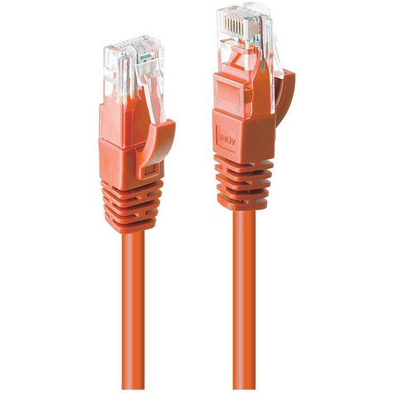 Lindy - Cordon de raccordement - RJ-45 (M) pour RJ-45 (M) - 50 cm - UTP - CAT 6 - moulé, sans crochet, bloqué - orange