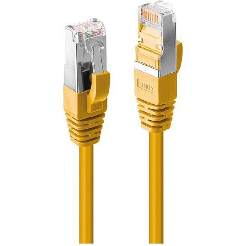 Lindy - Cordon de raccordement - RJ-45 (M) pour RJ-45 (M) - 1.5 m - 6 mm - SFTP, PiMF - CAT 6a - sans halogène, sans crochet - jaune