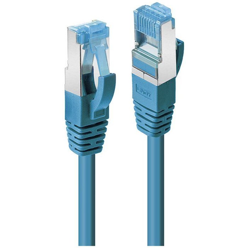 Lindy - Cordon de raccordement - RJ-45 (M) pour RJ-45 (M) - 50 cm - SFTP, PiMF - CAT 6 - sans halogène, sans crochet - bleu