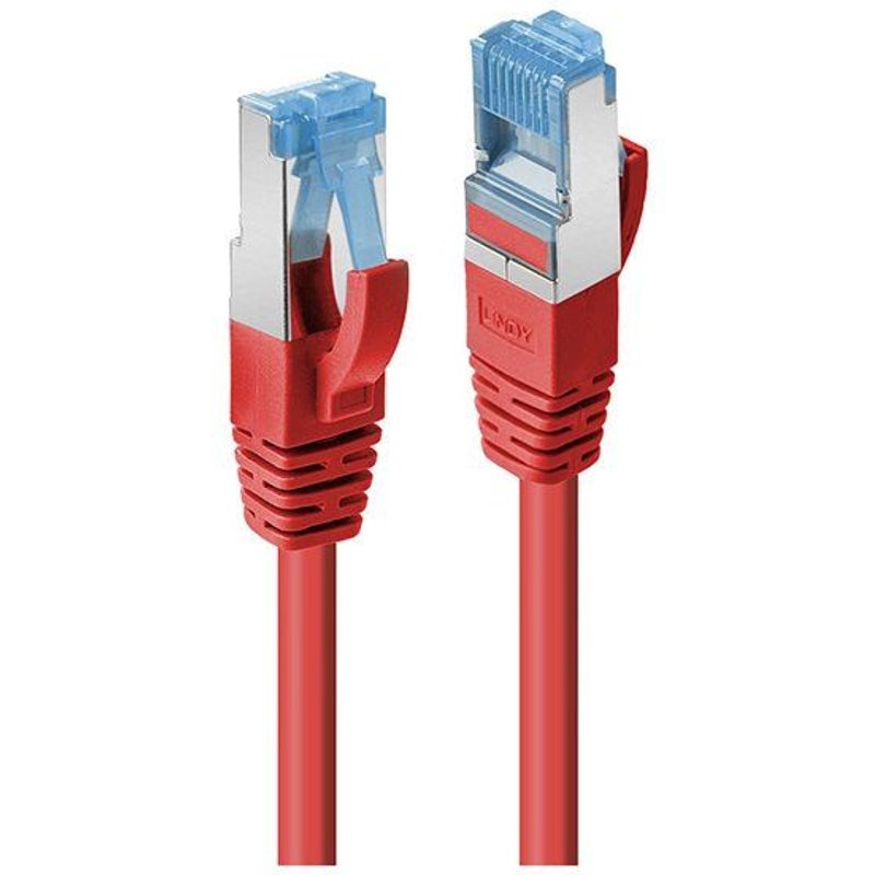 Lindy - Cordon de raccordement - RJ-45 (M) pour RJ-45 (M) - 50 cm - SFTP, PiMF - CAT 6a - sans halogène, moulé, sans crochet - rouge