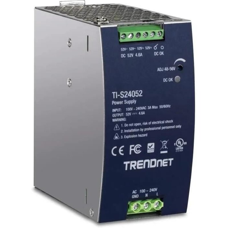 TRENDnet Bloc d'alimentation Industriel 240W 52V DC 4.61A AC Ă DC DIN-Rail