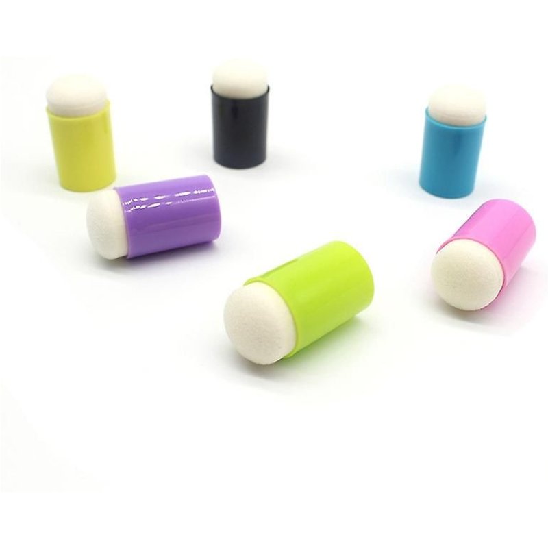 Doigt Éponge Tampons Encreurs Peinture Tampon D'encre Estampage Brosse Cas Art Outil Avec Boîte Scrapbooking Bricolage 10 Pcs
