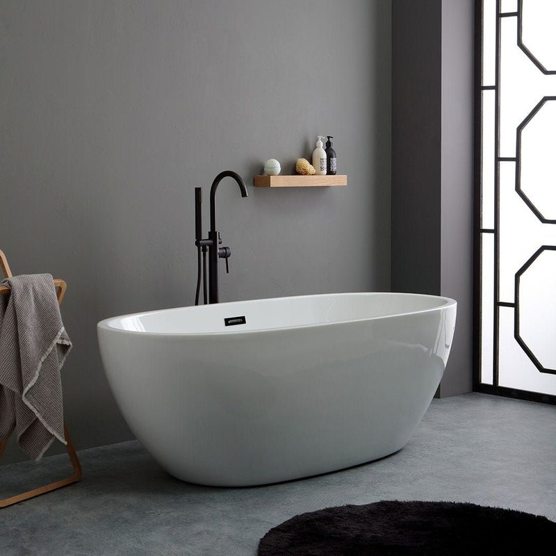 BAIGNOIRE ACRYLIQUE BLANCHE CENTRE DE LA PIÈCE CASSIOPEA