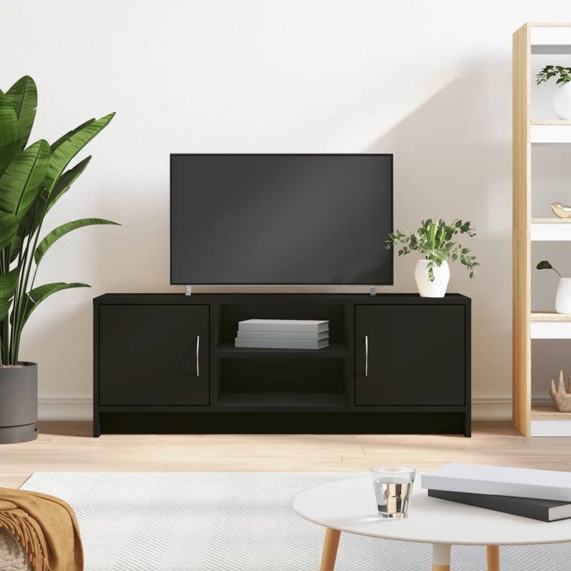 Vidaxl Meuble Tv Noir 102x30x37,5 Cm Bois D'ingénierie