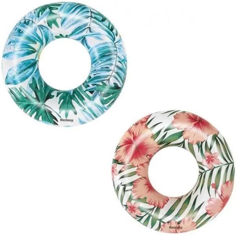 Bouée Gonflable Style Tropical - Bestway - Tropical Palms - Diamètre 119 Cm - Pour Enfant - Garantie 2 Ans