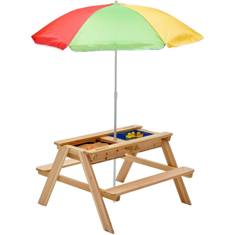Plum Surfside Sable Eau Table De Pique-Nique Avec Parasol