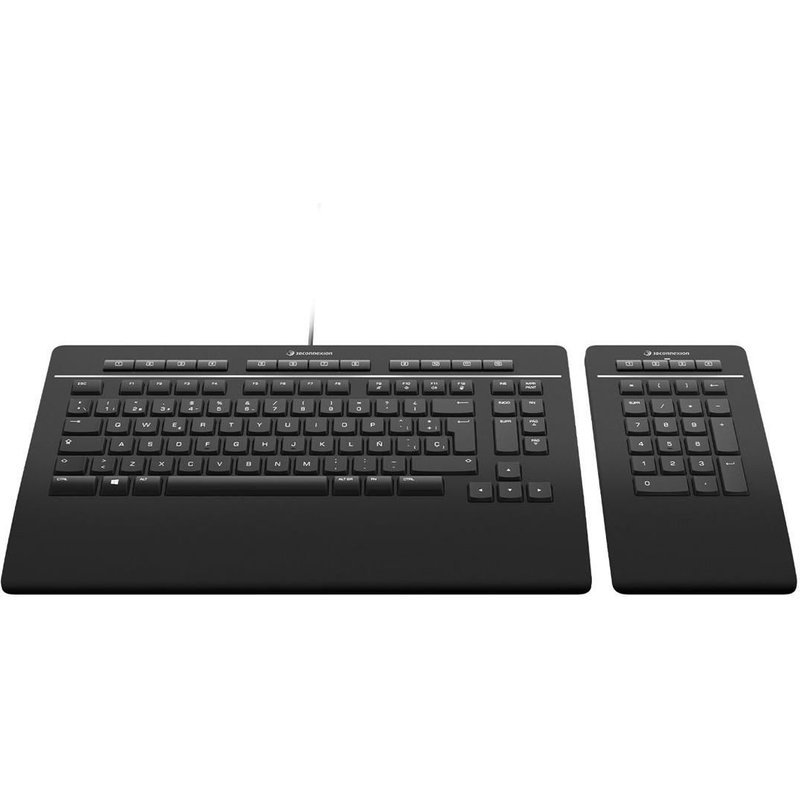 3Dconnexion Keyboard Pro with Numpad - Ensemble de clavier et pavé numérique - USB - QWERTY - Espagnol