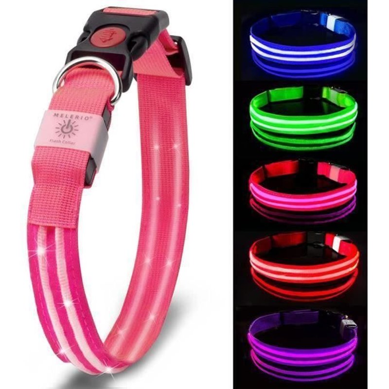 Collier Pour Chien Étanche Rechargeable Et Réglable Pour Plus De Visibilité, Super Lumineux, Pour Taille L ( 40-48cm ).