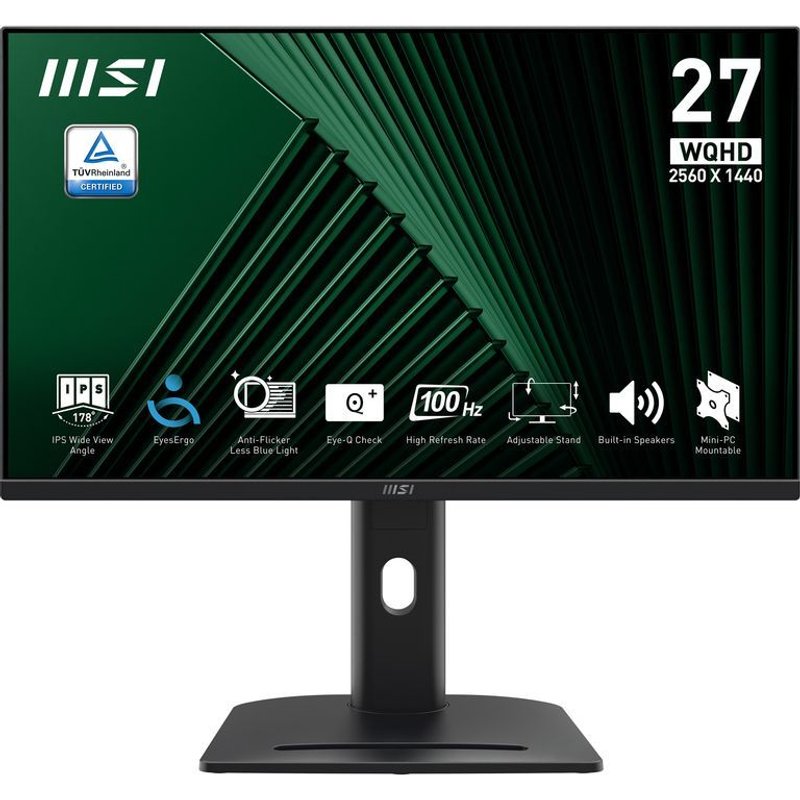 Ecran PC MSI Pro MP275QPG 27" 2560 x 1440 Wide Quad HD LCD Noir