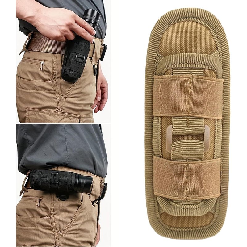 Étui Pour Lampe De Poche,Pochette Lampe Poche,Tactique Étui Lampe Poche,Étui Poche Torche Molle,Tactique Led Torche Holster,360 ° Rotatif Porte Lampe Tactique Pour Randonnée