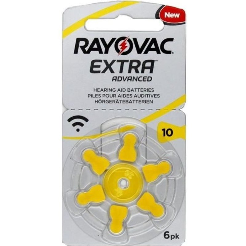 6 Piles auditives Rayovac Extra Advanced 10