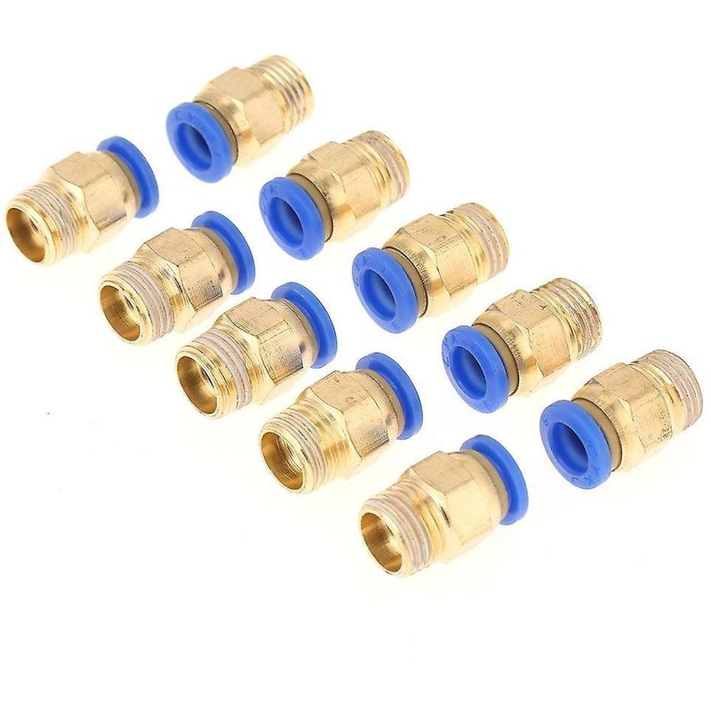 Raccords rapides pneumatiques 1/4 BSP, diamètre de trou 8 mm, laiton, paquet de 10, rotation à 360 degrés, démontage facile