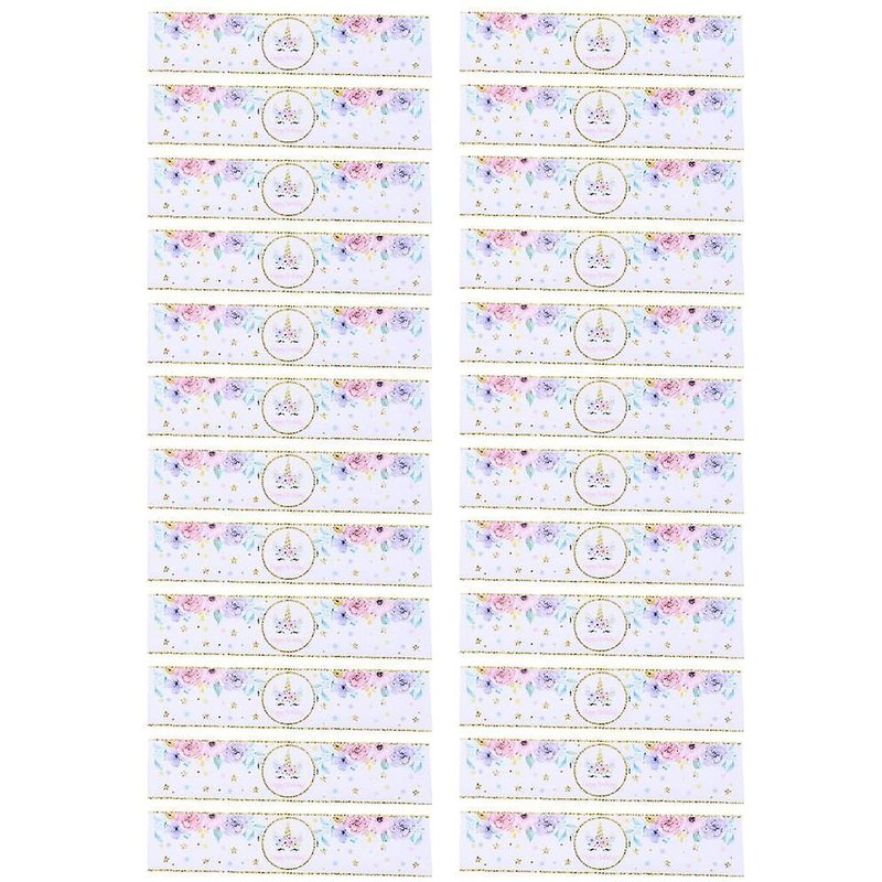 48 Autocollants De Fête Licorne - Décorations Autocollantes Écologiques Pour Bouteilles D'eau - Motifs Chics - Couleurs Assorties