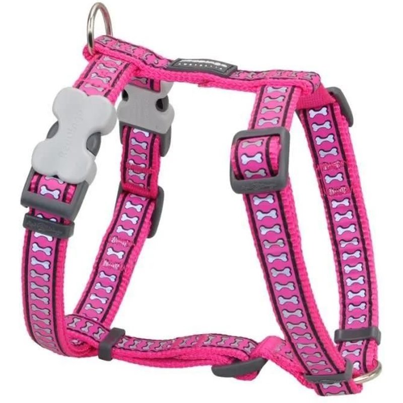 Harnais Réfléchissant Pour Chien - Red Dingo - Fuchsia - Taille S - Sécurisé - Lumineux