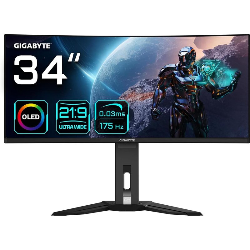 Gigabyte Moniteur De Jeu Courbé Oled Wqhd Mo34wqc 34" - 3440x1440(wqh